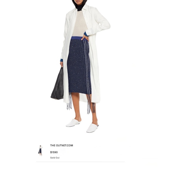 The Row Ribbed  Cashmere Melodie Knit Skirt in Blue Retail $1590.00 NWT - Picture 4 of 7